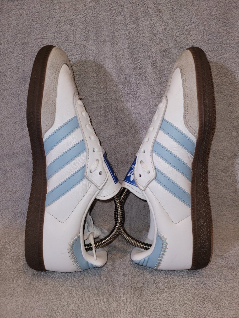 Adidas Samba OG White Sky Blue Brown Gum Sole Sneakers JI2003 - Picture 10 of 15